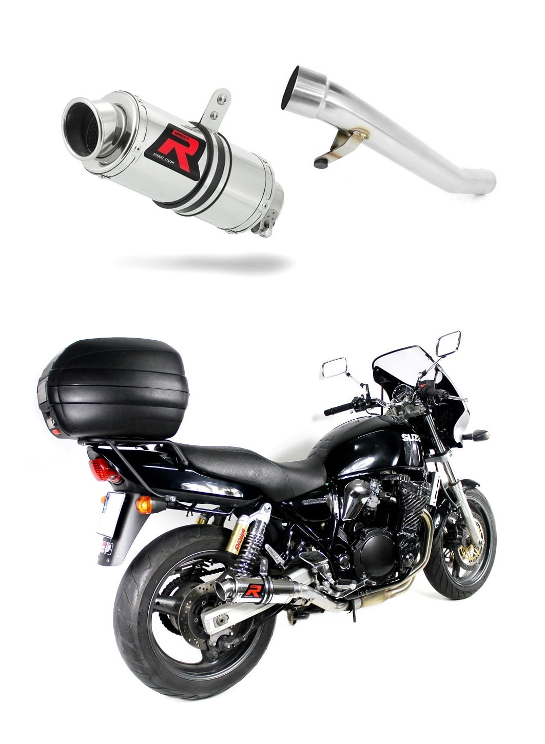 Suzuki GSX 750 INAZUMA 1997 - 2003 Exhaust Silencer Muffler GP1 + dB killer medium 19 m. - Dominator motociklo duslintuvas