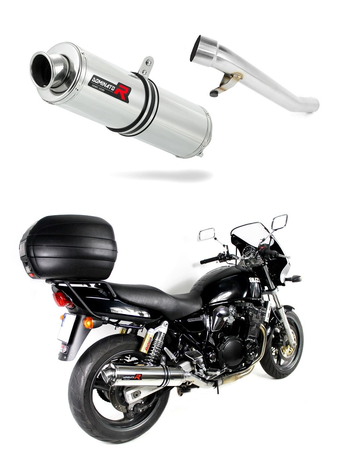Suzuki GSX 750 INAZUMA 1997 - 2003 Exhaust Silencer Muffler ST + dB killer medium 19 m. - Dominator motociklo duslintuvas