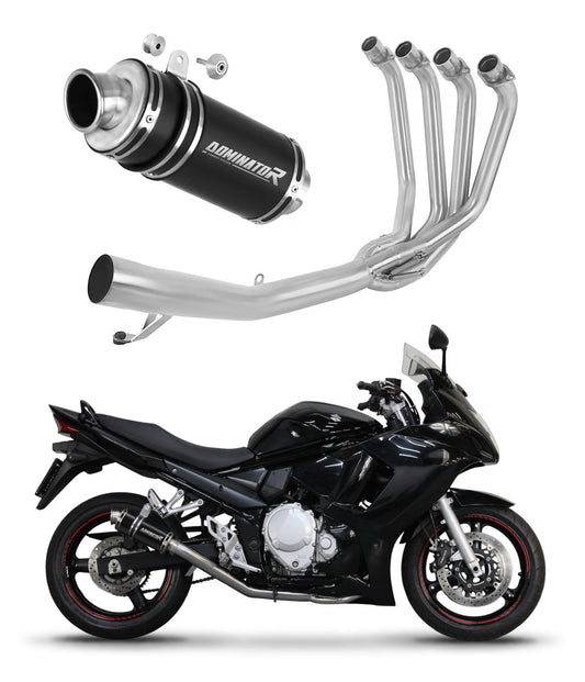 Suzuki GSX 1250 FA 2010 - 2016 Full Exhaust System Collector Silencer GP1 BLACK + dB killer 20 m. - Dominator motociklo duslintuvas