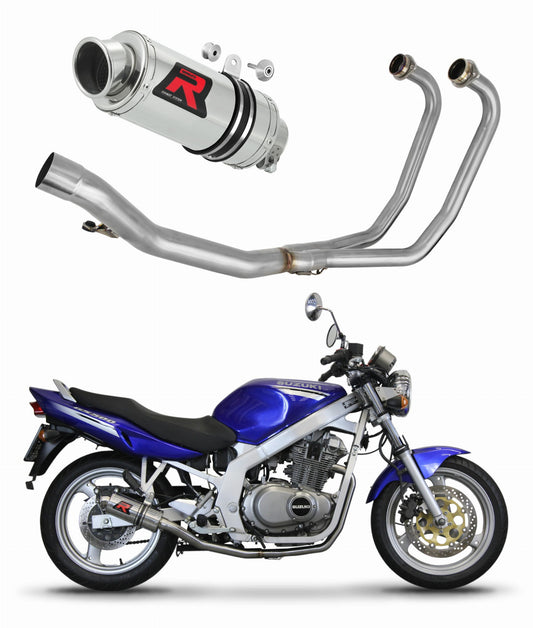 Suzuki GS 500F 2004 - 2014 Full Exhaust System Collector Silencer GP1 + dB killer medium 20 m. - Dominator motociklo duslintuvas