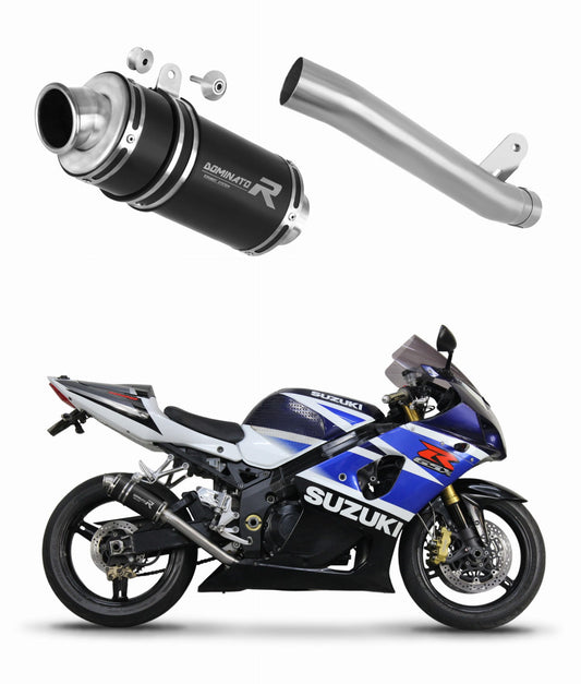 Suzuki GSXR 1000 K1 - K4 2001 - 2004 Exhaust Silencer Muffler Slip-on GP1 BLACK + dB killer medium 20 m. - Dominator motociklo duslintuvas