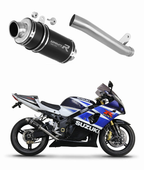 Suzuki GSXR 1000 K1 - K4 2001 - 2004 Exhaust Silencer Muffler Slip-on GP1 BLACK + dB killer medium