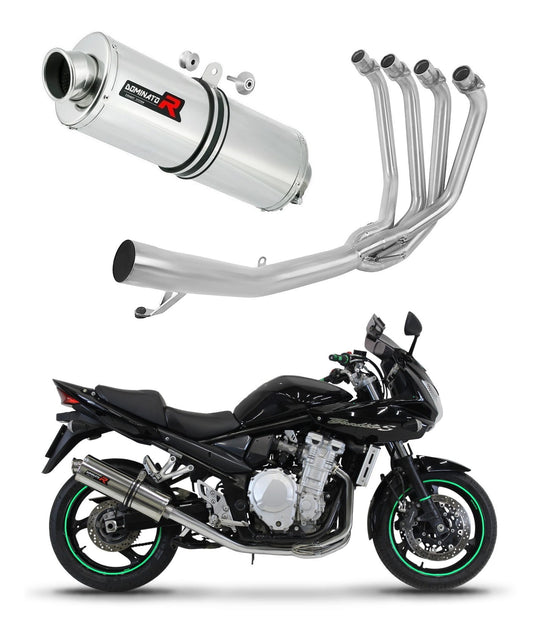 Suzuki GSF 650 BANDIT N / S 2007 - 2016 Full Exhaust System Collector Silencer OV + dB killer medium 20 m. - Dominator motociklo duslintuvas