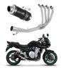 Suzuki GSF 650 BANDIT N / S 2007 - 2016 Full Exhaust System Collector Silencer GP1 BLACK + dB killer medium 20 m. - Dominator motociklo duslintuvas