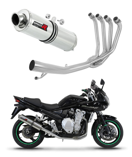 Suzuki GSF 650 BANDIT N / S 2007 - 2016 Full Exhaust System Collector Silencer ST + dB killer medium 20 m. - Dominator motociklo duslintuvas