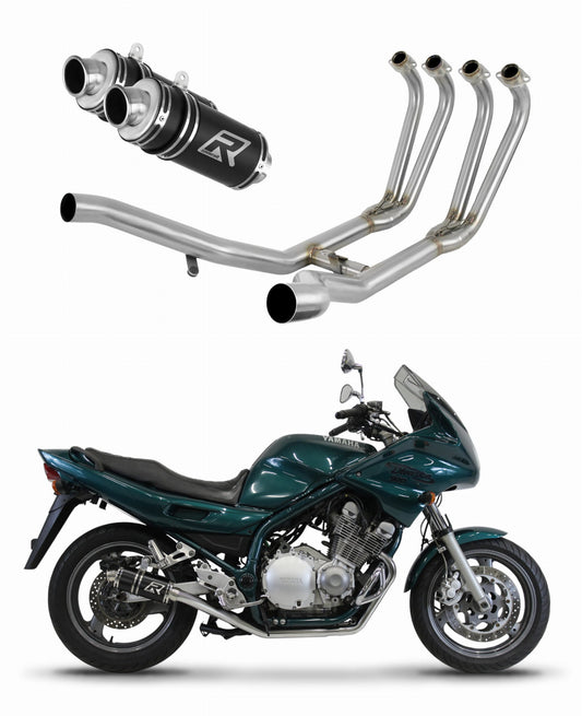 Yamaha XJ 900 Diversion 1994 - 2003 Full Exhaust System Collector Silencer GP1 BLACK + dB killer 19 m. - Dominator motociklo duslintuvas