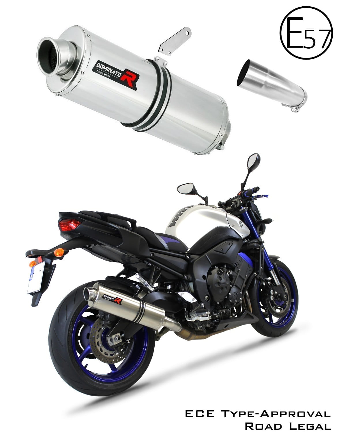 FZ 8 N / FZ8 S FAZER EU Approved Exhaust Silencer OVAL 2010 - 2016 20 m. - Dominator motociklo duslintuvas
