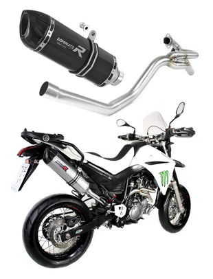 Yamaha XT 660 X 2004 - 2016 side manifold 2 in 1 Exhaust Silencer Muffler HP1 BLACK + dB killer medium
