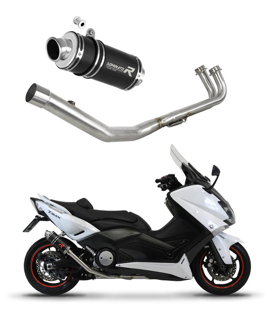 Yamaha XP 530 T-MAX 2012 - 2016 Full Exhaust System Collector Silencer GP1 BLACK + dB killer medium 20 m. - Dominator motociklo duslintuvas
