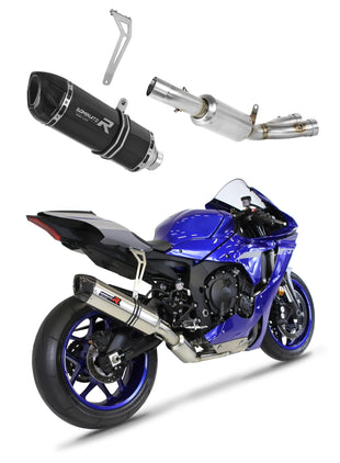 Dominator Yamaha YZF R1 1000 RN65 2020 - 2024 RACE Exhaust System HP1 BLACK Silencer + Medium dB Killer