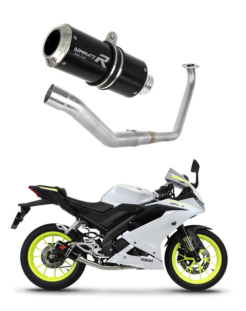 Yamaha YZF R125 2019 - 2020 Full Exhaust System Collector Silencer GP BLACK + dB killer medium