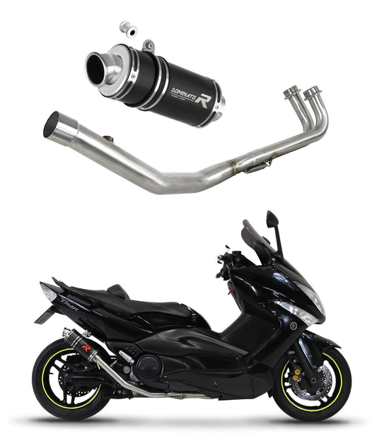 Yamaha T-MAX 500 2008 - 2011 Full Exhaust System Collector Silencer GP1 BLACK + dB killer medium 20 m. - Dominator motociklo duslintuvas