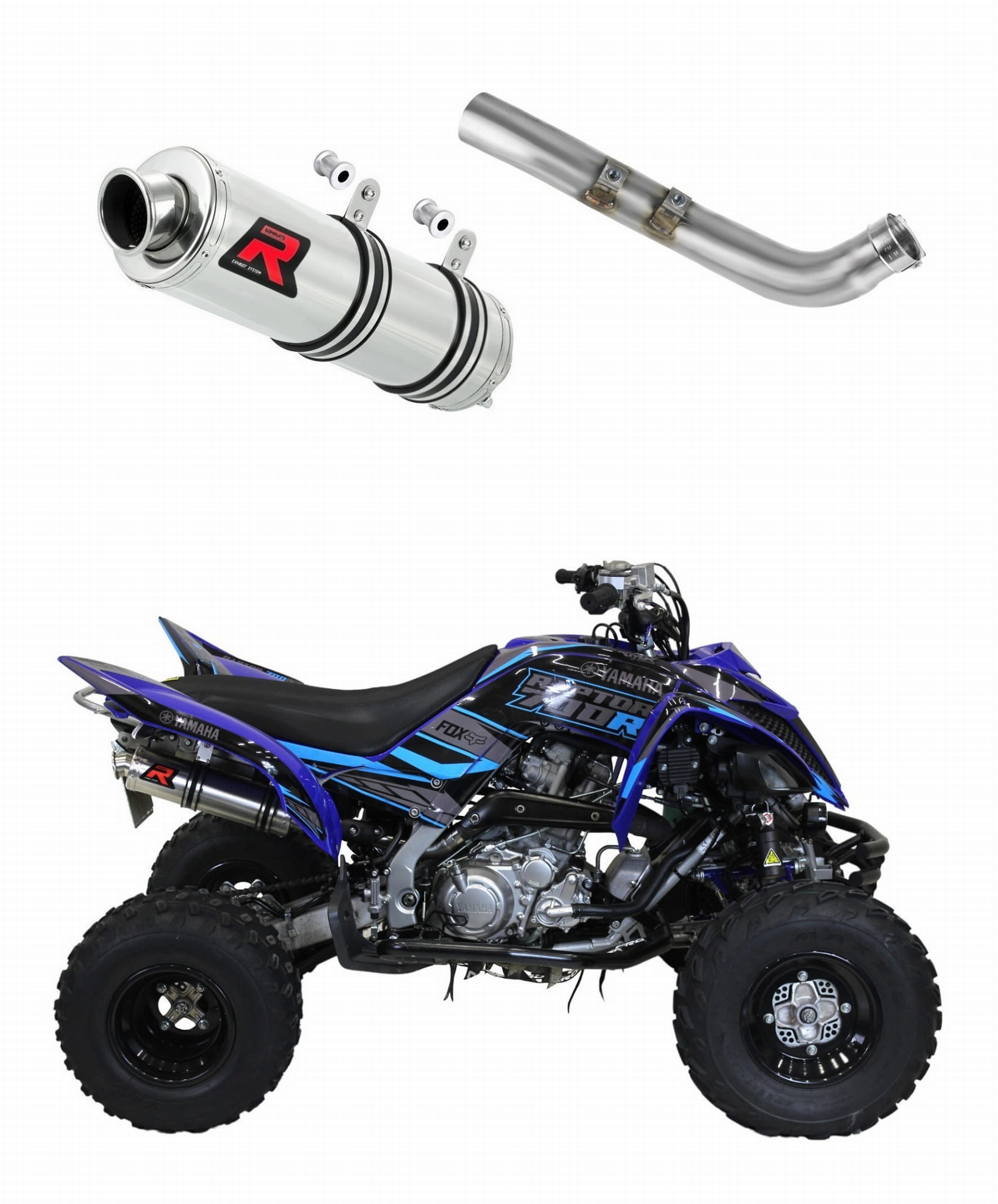 Yamaha RAPTOR 700 R 2015 - 2021 Exhaust Silencer Muffler GP1 + dB killer medium 20 m. - Dominator motociklo duslintuvas
