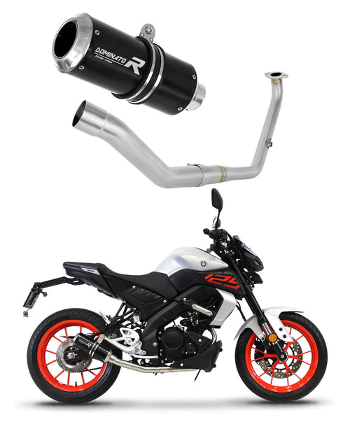 Yamaha MT 125 2021 - 2024 Full Exhaust System Collector Silencer GP BLACK + dB killer medium