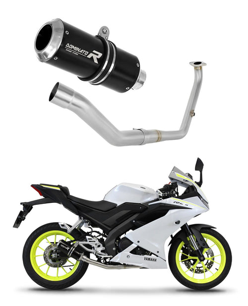 Yamaha YZF R125 2021 - 2024 Full Exhaust System Collector Silencer GP BLACK + dB killer medium