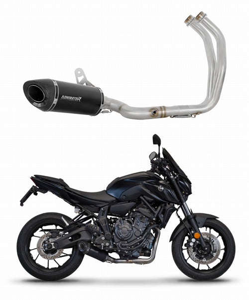Yamaha MT 07 2021 - 2024 Full Exhaust System Collector Silencer HP8 BLACK + dB killer