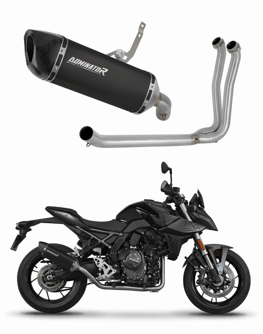 Suzuki GSX-8S / 8R 2022 - 2024 Full Exhaust System Collector Silencer HP6 BLACK + dB killer 20 m. - Dominator motociklo duslintuvas