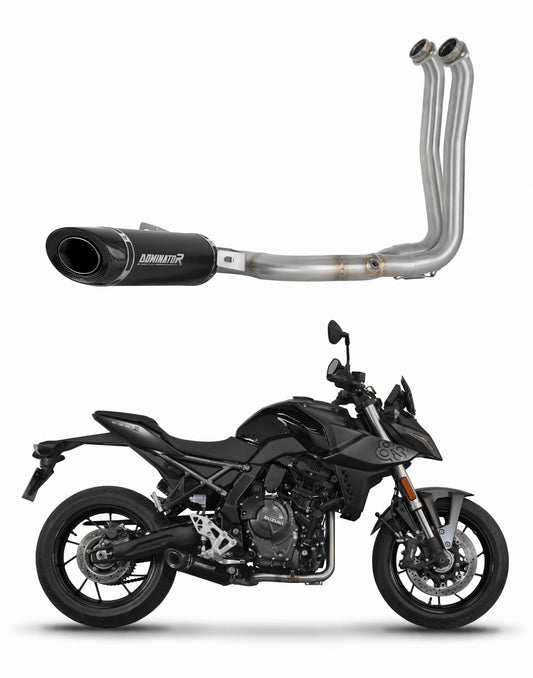 Suzuki GSX-8S / 8R 2022 - 2024 Full Exhaust System Collector Silencer HP8 BLACK + dB killer 20 m. - Dominator motociklo duslintuvas