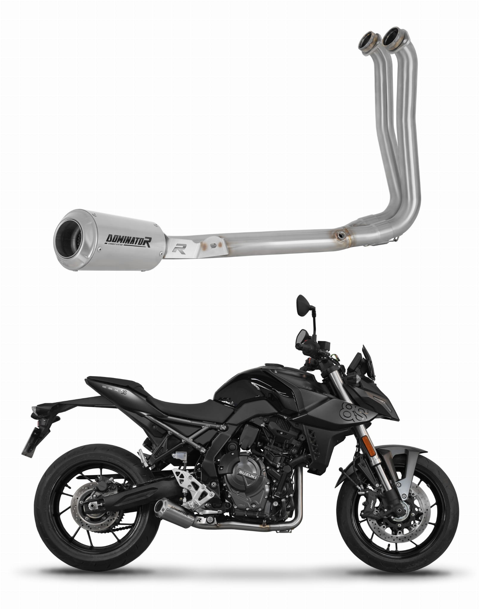 Suzuki GSX-8S / 8R 2022 - 2024 Full Exhaust System Collector Silencer GPS + dB killer 20 m. - Dominator motociklo duslintuvas