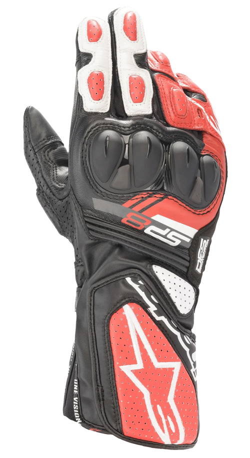SP-8 V3 Gloves -  Black White Bright Red