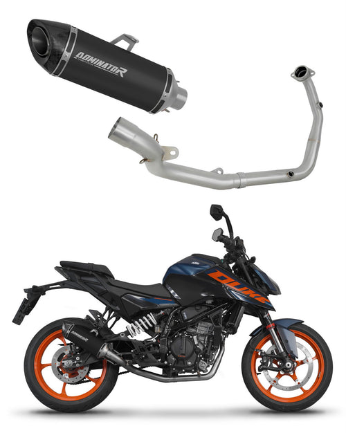 KTM 125 Duke 2024 Full Exhaust System Collector Silencer HP8 BLACK + dB killer