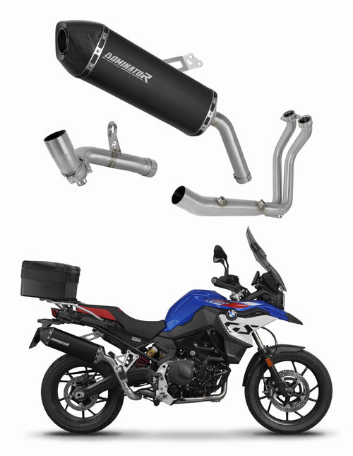 BMW F800GS 2024 Full Exhaust System Collector Silencer HP7 BLACK + dB killer