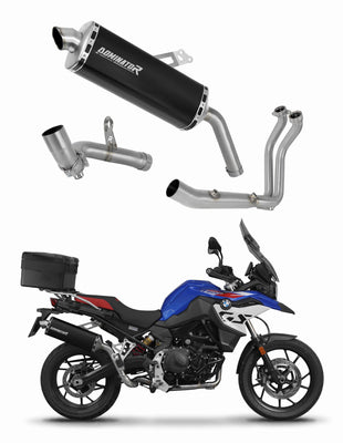 BMW F800GS 2024 Full Exhaust System Collector Silencer P7 BLACK + dB killer