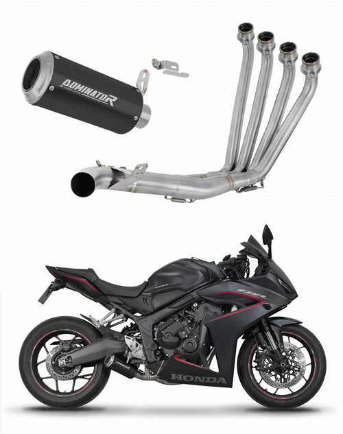 Honda CBR 650 R / E-Clutch 2024 - 2025 Full Exhaust System Collector Silencer GP BLACK + dB killer