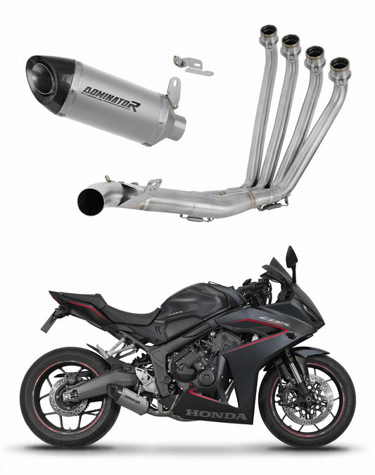 Honda CBR 650 R / E-Clutch 2024 - 2025 Full Exhaust System Collector Silencer Titanium HP8 + dB killer 20 m. - Dominator motociklo duslintuvas