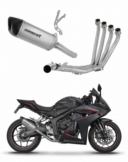 Honda CBR 650 R / E-Clutch 2024 - 2025 Full Exhaust System Collector Silencer Titanium HP6 + dB killer 20 m. - Dominator motociklo duslintuvas