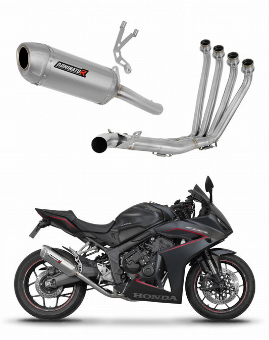 Honda CBR 650 R / E-Clutch 2024 - 2025 Full Exhaust System Collector Silencer S6 + dB killer 20 m. - Dominator motociklo duslintuvas