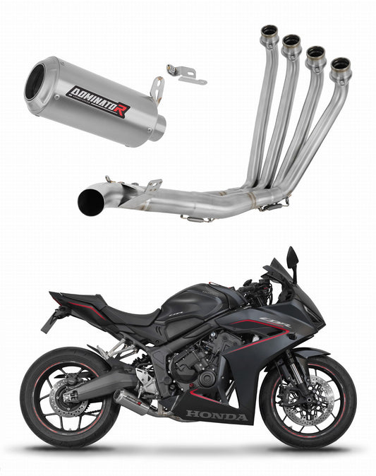 Honda CB 650 R / E-Clutch 2024 - 2025 Full Exhaust System Collector Silencer GP + dB killer 20 m. - Dominator motociklo duslintuvas