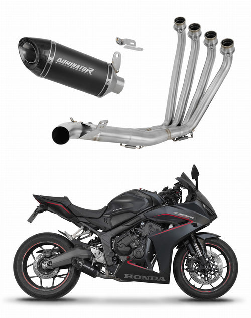 Honda CB 650 R / E-Clutch 2024 - 2025 Full Exhaust System Collector Silencer HP8 BLACK + dB killer