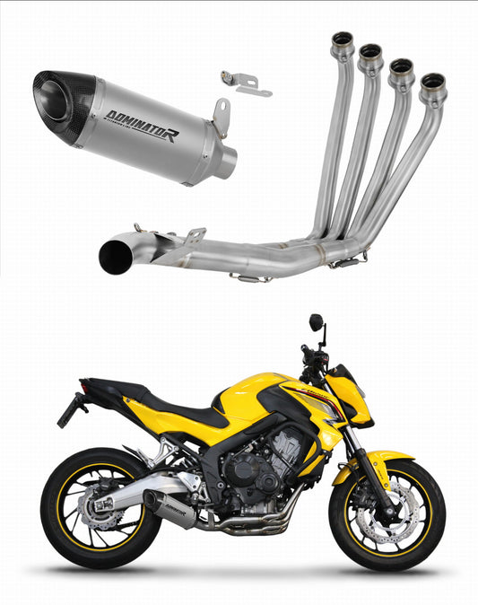 Honda CB 650 F 2014 - 2018 Full Exhaust System Collector Silencer Titanium HP8 + dB killer 20 m. - Dominator motociklo duslintuvas