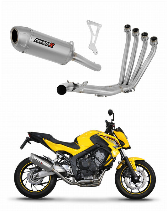 Honda CB 650 F 2014 - 2018 Full Exhaust System Collector Silencer S6 + dB killer 20 m. - Dominator motociklo duslintuvas