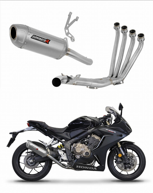 Honda CB 650 R 2019 - 2023 Full Exhaust System Collector Silencer S6 + dB killer 20 m. - Dominator motociklo duslintuvas