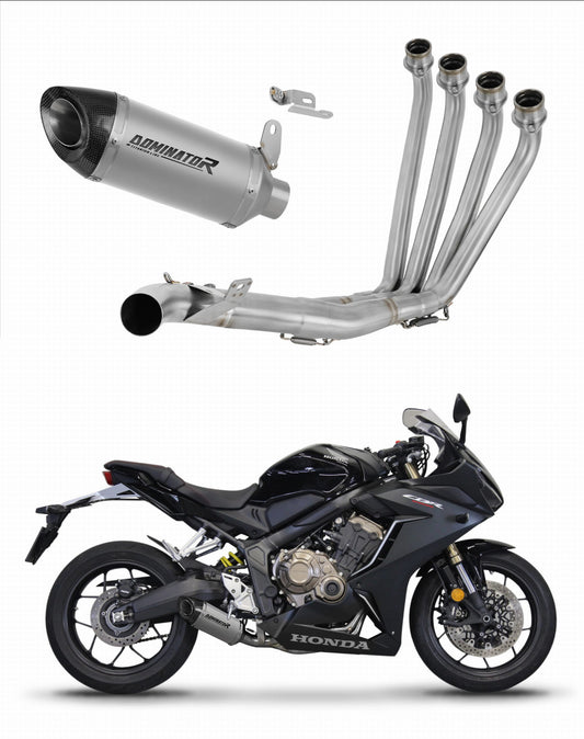 Honda CB 650 R 2019 - 2023 Full Exhaust System Collector Silencer Titanium HP8 + dB killer 20 m. - Dominator motociklo duslintuvas