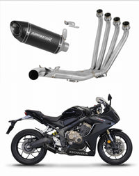 Honda CB 650 R 2019 - 2023 Full Exhaust System Collector Silencer HP8 BLACK + dB killer 20 m.