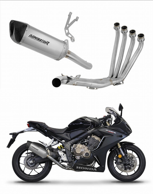 Honda CBR 650 R 2019 - 2023 Full Exhaust System Collector Silencer Titanium HP6 + dB killer 20 m. - Dominator motociklo duslintuvas