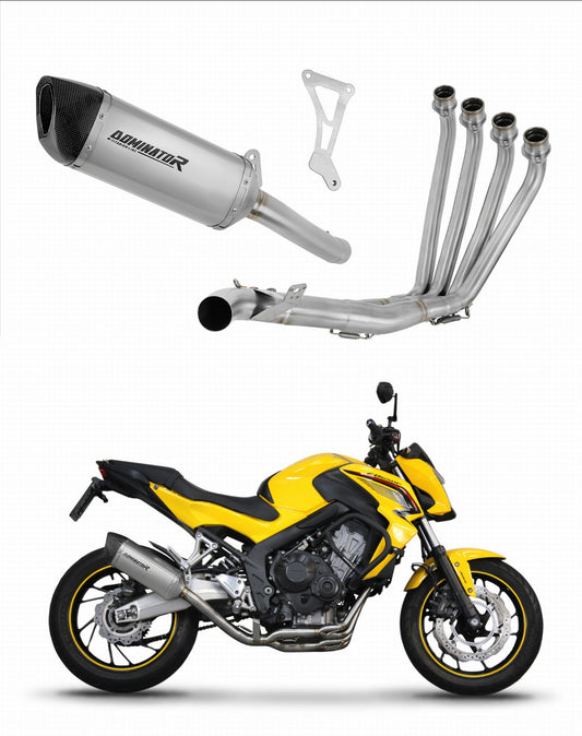 Honda CBR 650 F 2014 - 2018 Full Exhaust System Collector Silencer Titanium HP6 + dB killer 20 m. - Dominator motociklo duslintuvas