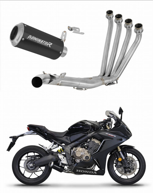 Honda CB 650 R 2019 - 2023 Full Exhaust System Collector Silencer GP BLACK + dB killer medium