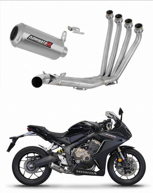 Honda CBR 650 R 2019 - 2023 Full Exhaust System Collector Silencer GP + dB killer medium 20 m. - Dominator motociklo duslintuvas