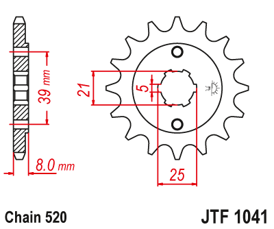 Priekinė žvaigždė JT JTF1041,14