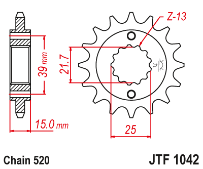 Priekinė žvaigždė JT JTF1042,14