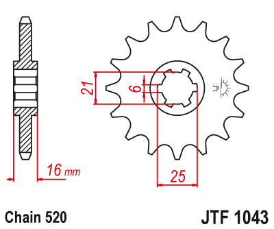 Priekinė žvaigždė JT JTF1043,14