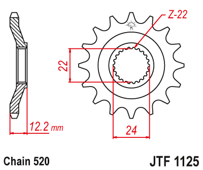 Priekinė žvaigždė JT JTF1125,17