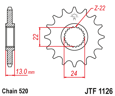 Priekinė žvaigždė JT JTF1126,16