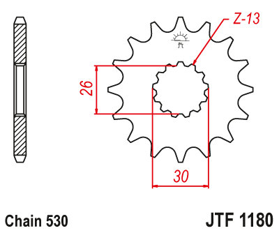Priekinė žvaigždė JT JTF1180,18
