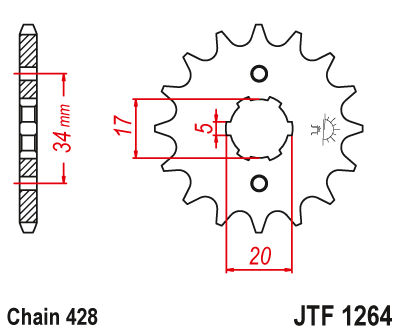 Front sprocket JT JTF1264,17