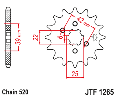 Priekinė žvaigždė JT JTF1265,15